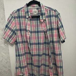 Goodfellow & Co Pink and Blue Casual Button Down Shirt
